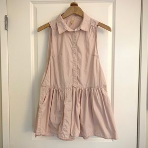 Free People pink sleeveless peplum top